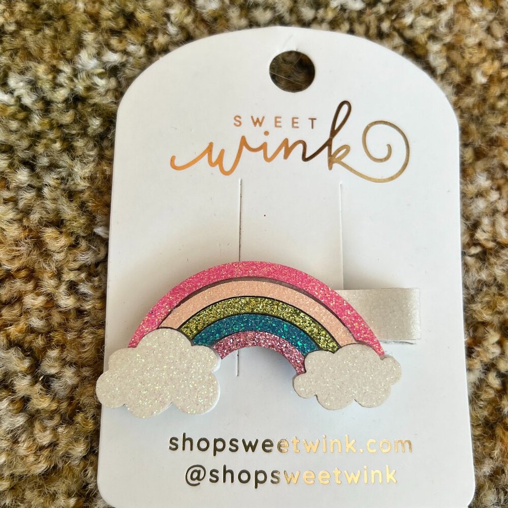 Sweet Wink - Rainbow Glitter Hair Clip